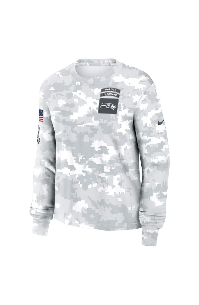 Nike Women's Nike Arctic Camo Seattle Seahawks 2024 Salute To Service Performance Long Sleeve T-Shirt, Alternate, color, Arctic Camo
