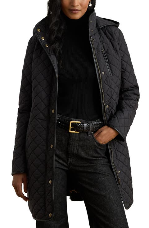 Diamond Quilted Longline Coat (Petite)