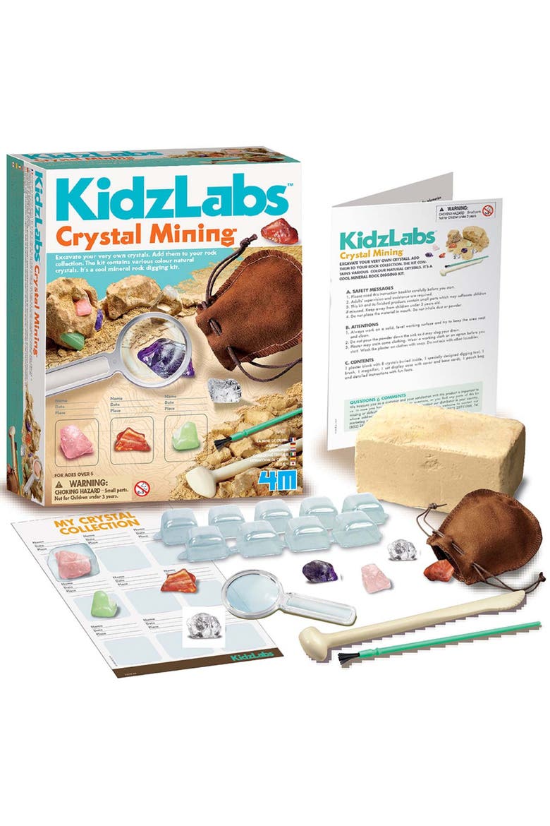 KidzLabs Crystal Mining Excavation Kit and Tool Set, Alternate, color, Multicolored
