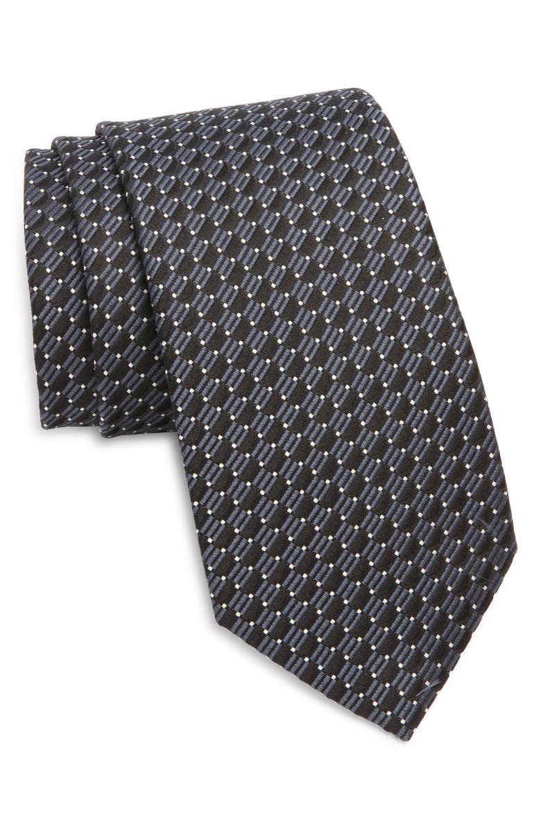 TOM FORD Geo Jacquard Mulberry Silk Tie, Main, color, Black