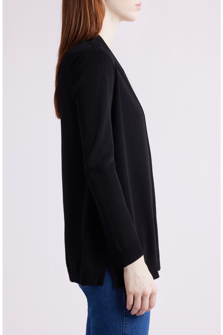 Open Front Cardigan, Alternate, color, JONES BLACK