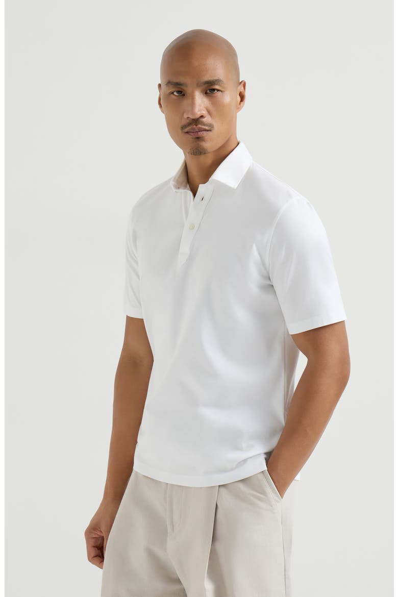 Polo with shirt collar, Main, color, White