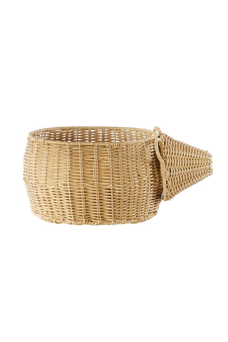Hedgehog Washable Wicker Basket, Alternate, color, Brown