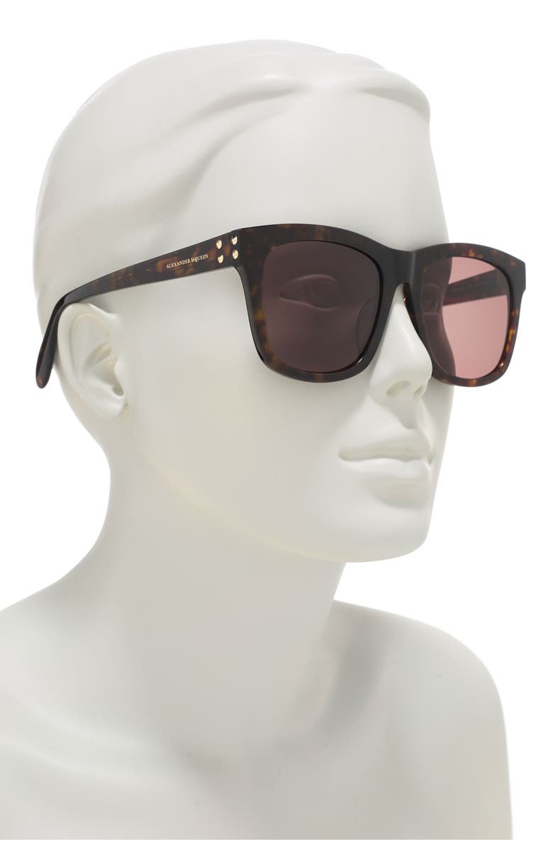 McQueen Square 56mm Sunglasses, Alternate, color, 