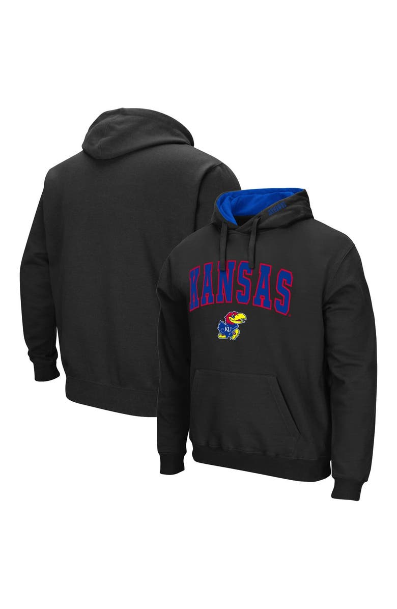 COLOSSEUM Men's Colosseum Black Kansas Jayhawks Arch & Logo 3.0 Pullover Hoodie, Main, color, Black