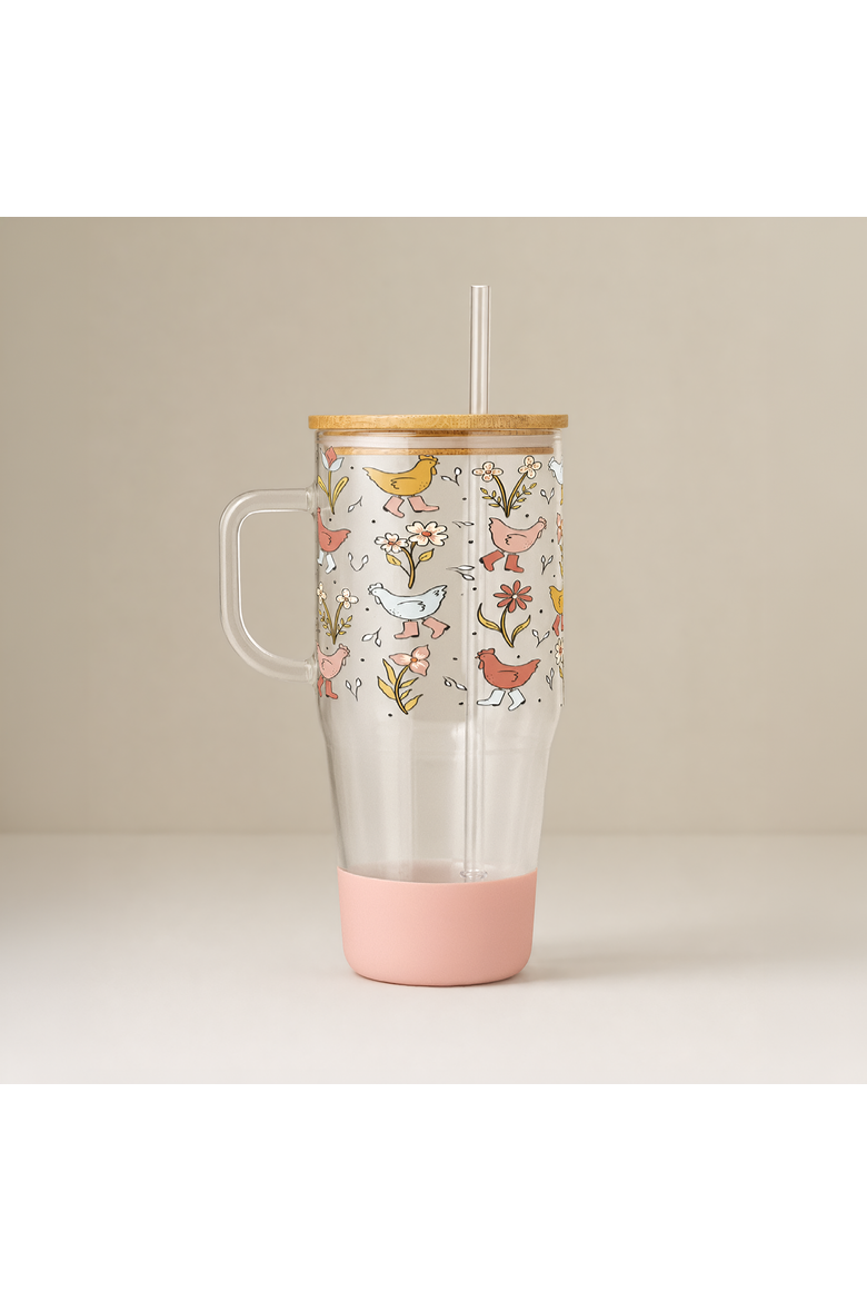 Funky Chicken in Rainboots Tumbler & Boot Bundle, Alternate, color, Pink