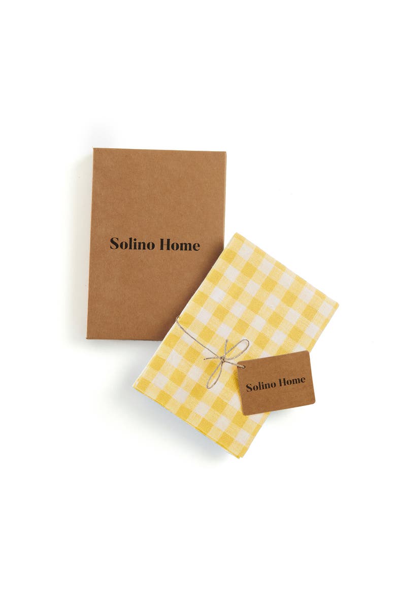 Solino Home Linen Kitchen Towels - Gingham Check, Alternate, color, Marigold Yellow