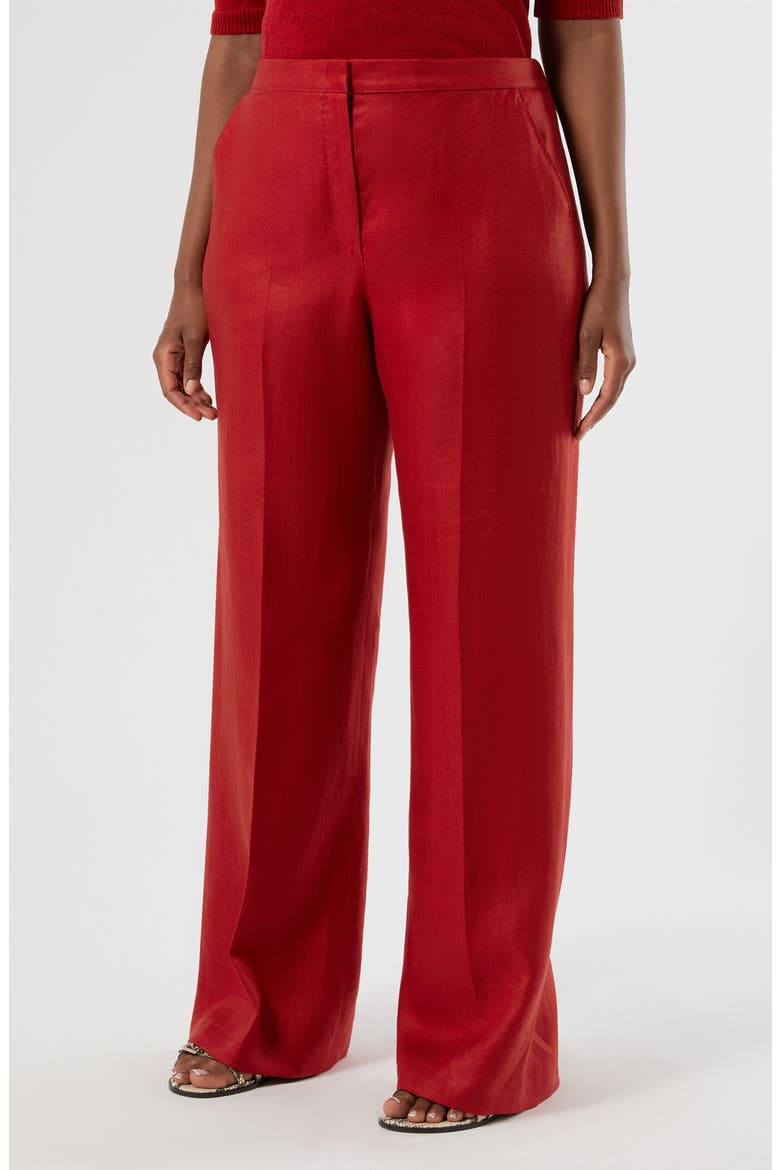 Canapa Linen Wide Leg Pants, Main, color, CHERRY