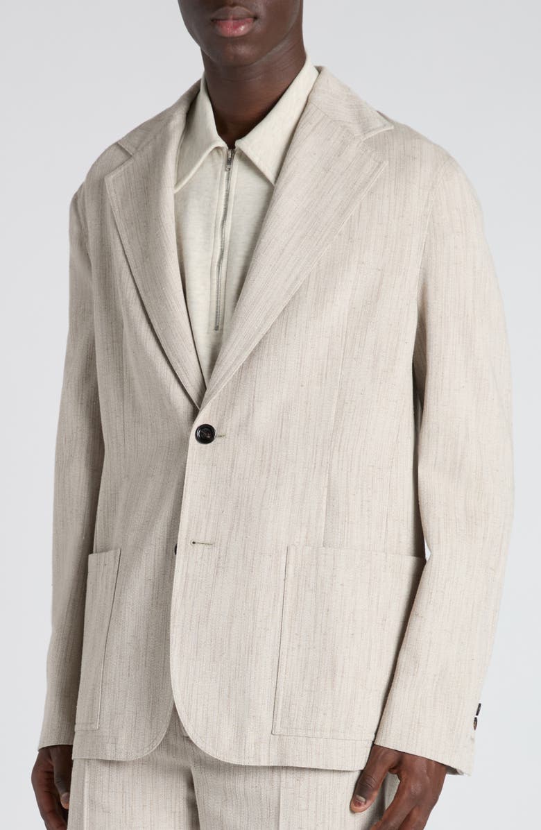 Bottega Veneta Textured Sport Coat, Alternate, color, 2674 Grey Putty