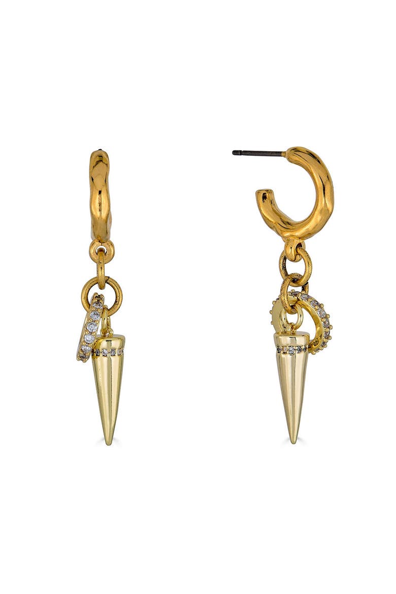 Spike Hoop Earring, Main, color, Gold
