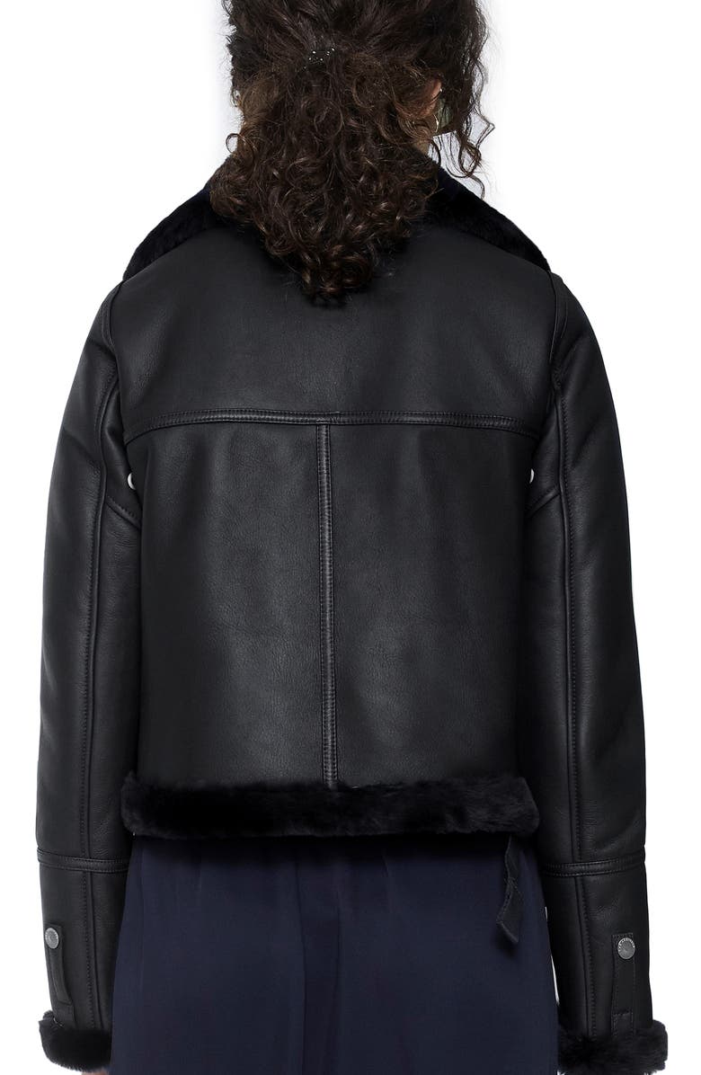 THE ARRIVALS Moya Mini Leather & Genuine Shearling Jacket, Alternate, color, 