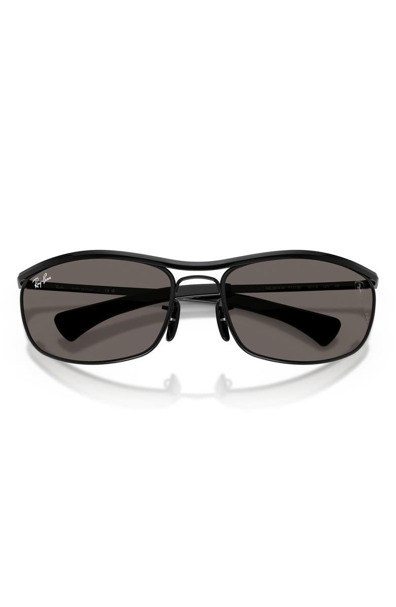 Ray-Ban x Ferrari 62mm Oversize Oval Sunglasses, Alternate, color, Black / Dark Grey
