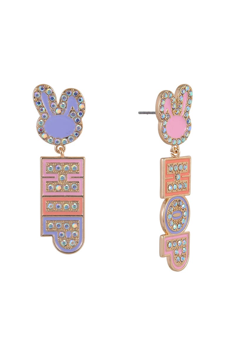 Easter Hip Hop Bunny Earrings, Main, color, Pink