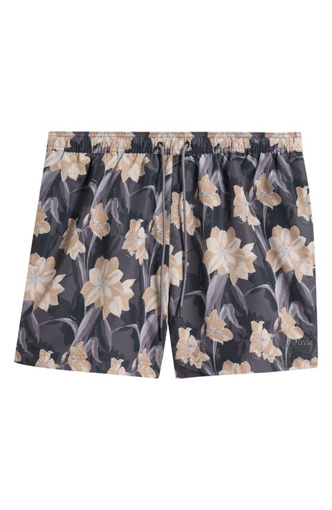 Iris Floral Swim Trunks