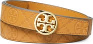 Tory Burch Miller Debossed T Monogram Leather Belt