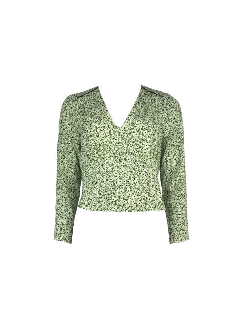 Ro&zo Green Ditsy Pintuck Blouse In Green