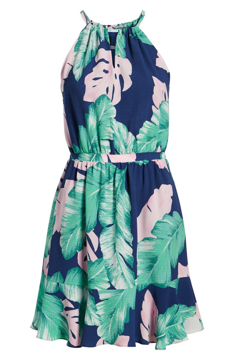 GIBSONLOOK Gibson x Living in Yellow Calla Keyhole Halter Neck Dress, Alternate, color, 