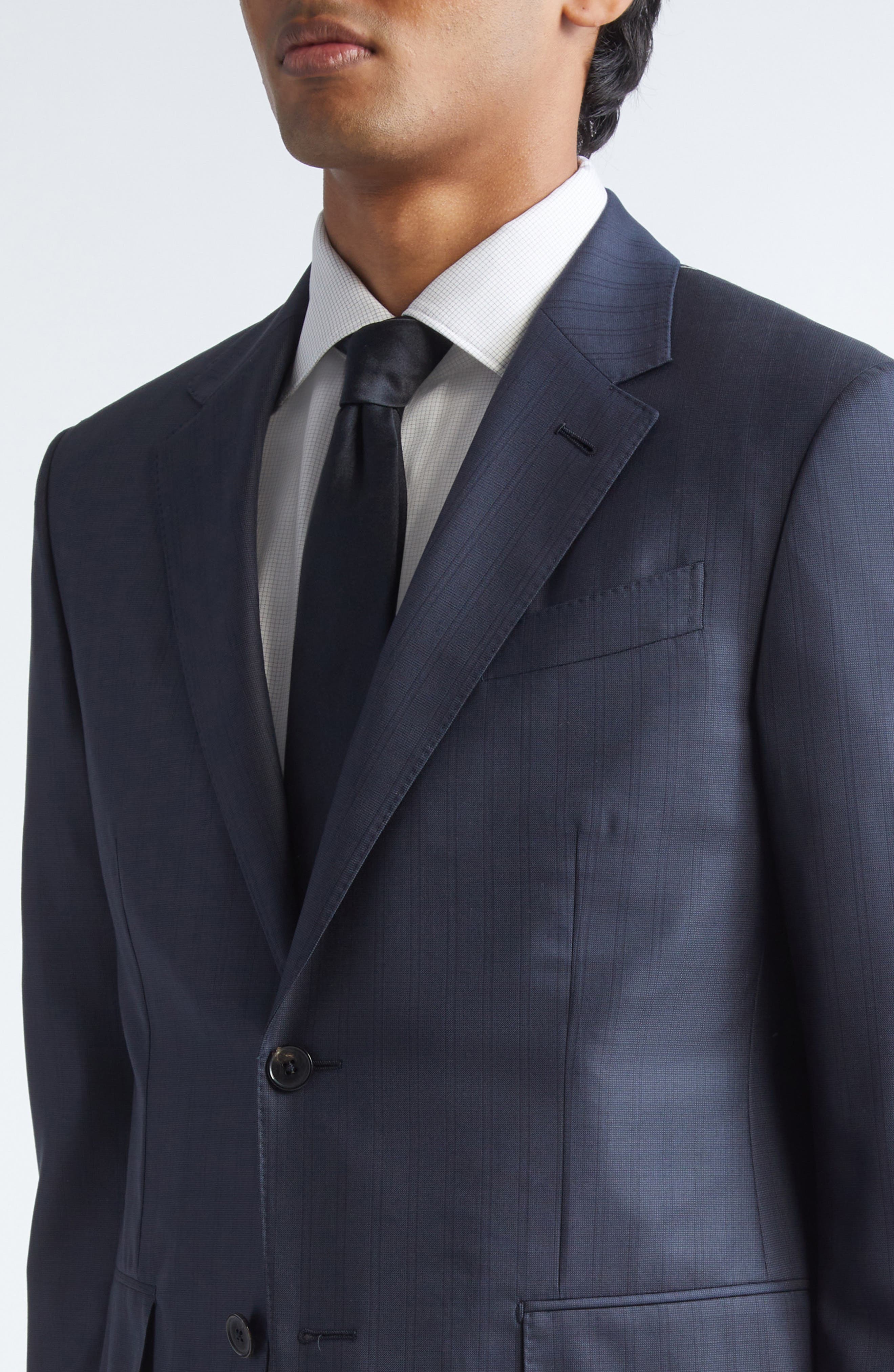 Regular Fit Dark Blue Pinstripe 15milmil15 Wool Suit (Men) | Nordstrom