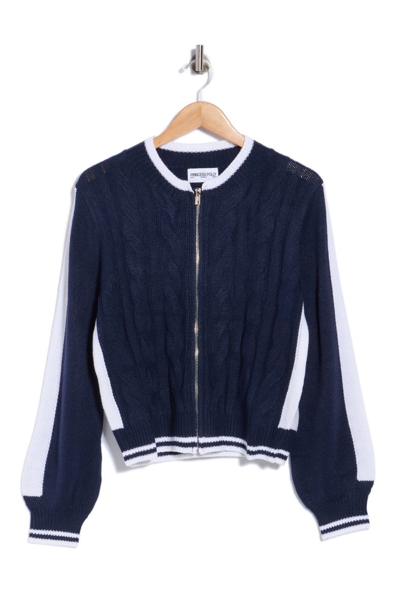 Tevyn Zip Front Cable Knit Cardigan, Main, color, MULTI