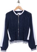 Princess Polly Tevyn Zip Front Cable Knit Cardigan