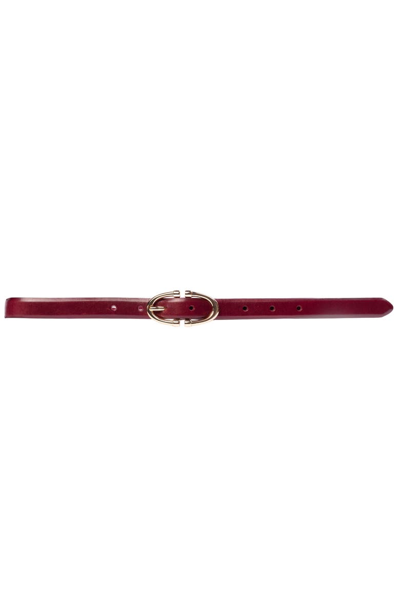BLACK SUEDE STUDIO Halo Belt, Main, color, Bordeaux Leather / Gold