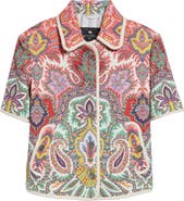 Etro Paisley Short Sleeve Crop Jacket