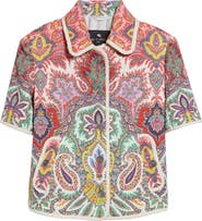 Etro Paisley Short Sleeve Crop Jacket