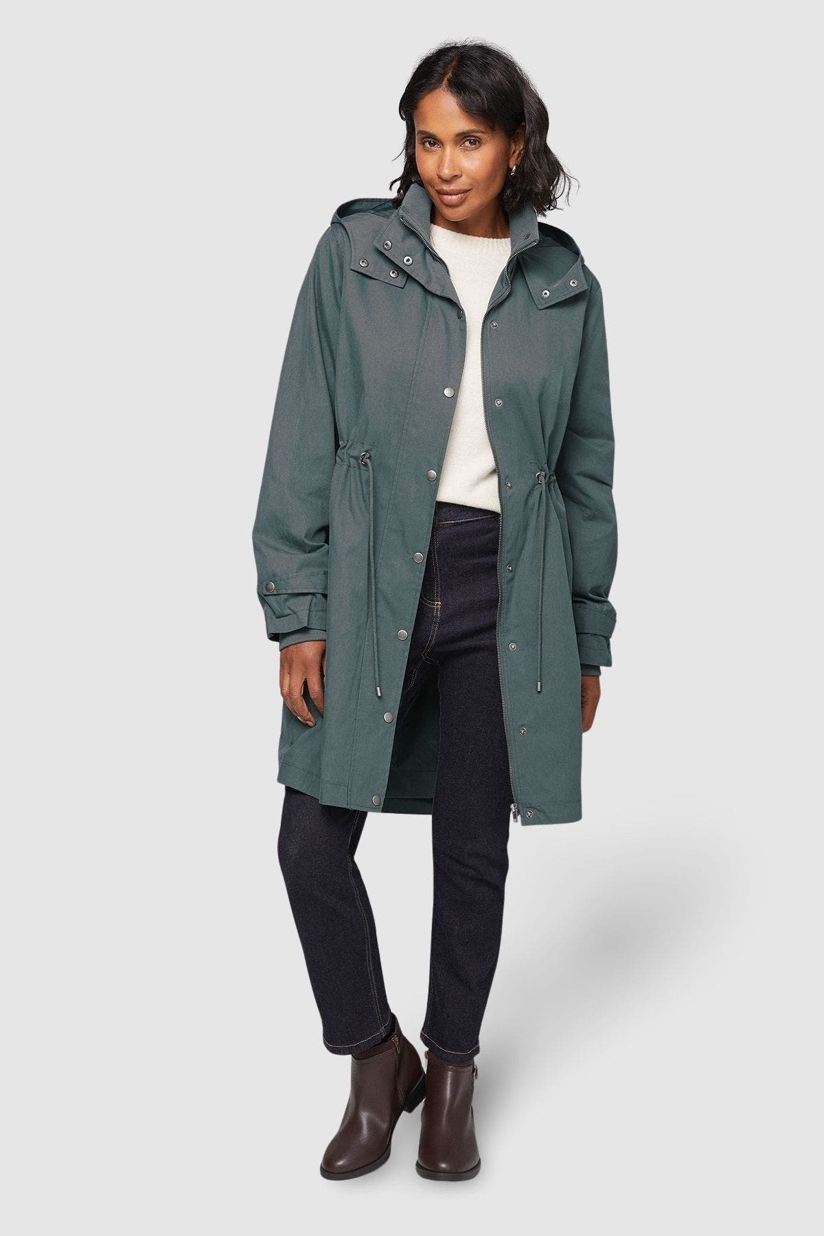 Knitted Collar Lightweight Coat - image 4