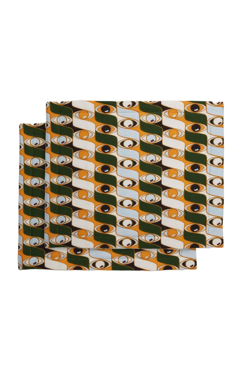 La DoubleJ Placemats Set Of 2 (35X45) Third Eye Yellow, Main, color, Third Eye Yellow