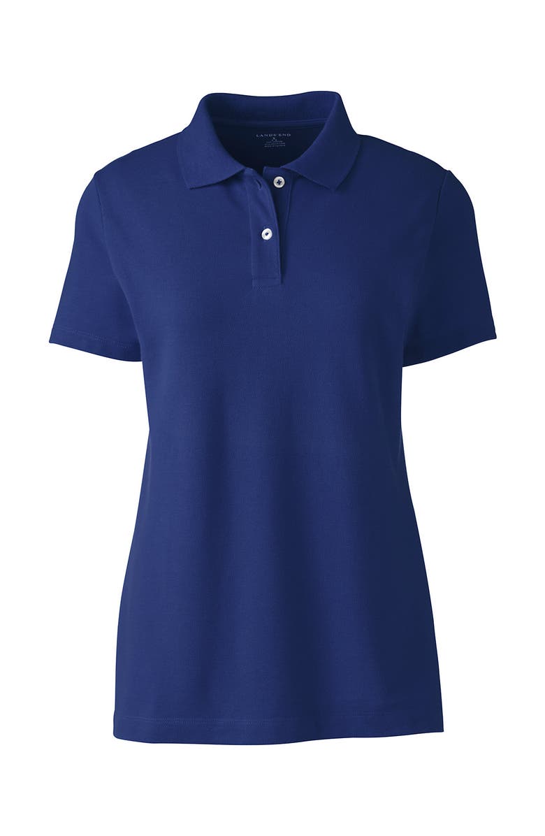 Lands' End Short Sleeve Basic Mesh Polo Shirt, Alternate, color, Dark Cobalt Blue