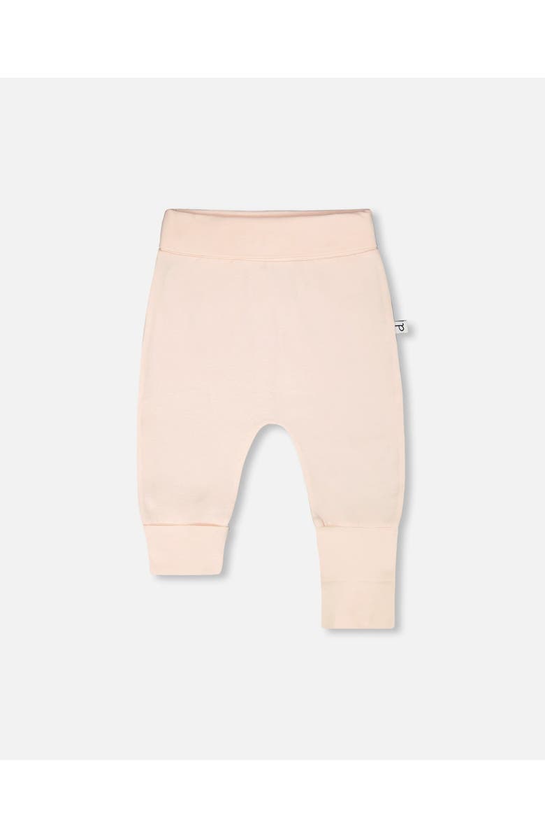 Deux par Deux Girl Organic Cotton Jersey Evolutive Pants, Main, color, Peach