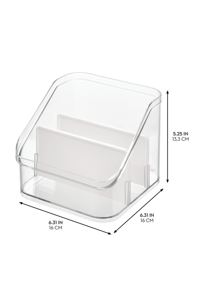 iDesign 3-Section Divided Pantry Organizer - Set of 4 - Clear/White, Alternate, color, White