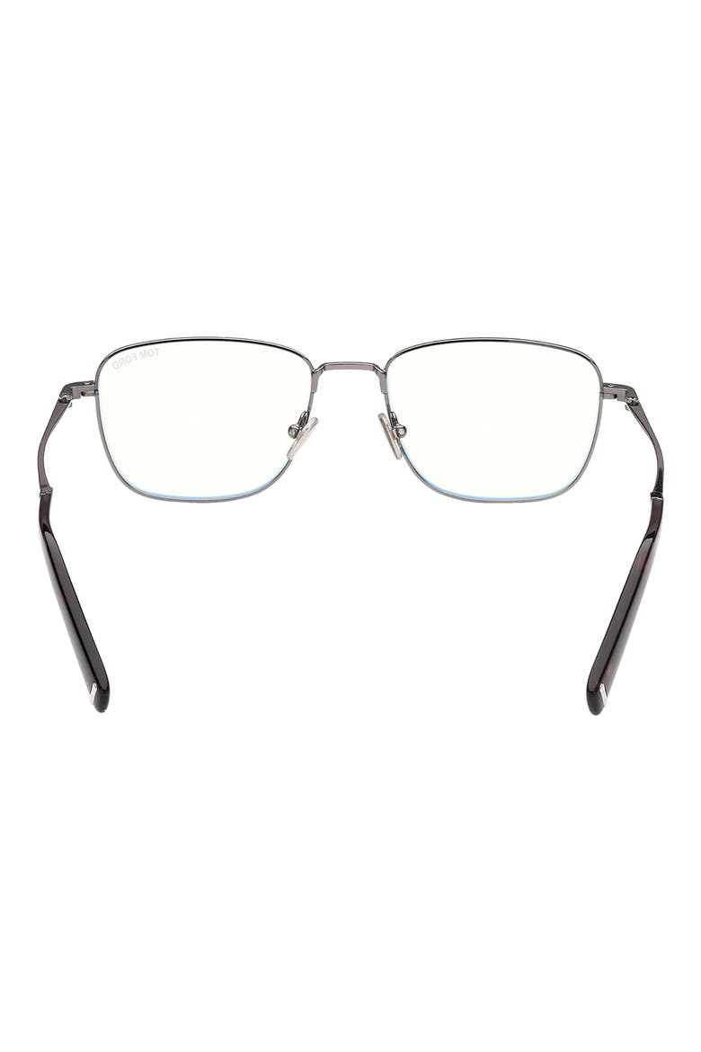 55mm Square Blue Light Blocking Optical Glasses, Alternate, color, SHINY DARK RUTHENIUM