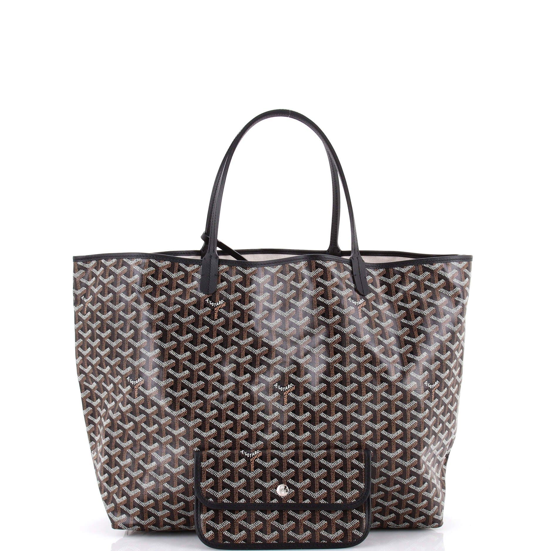 Pre-Owned Goyard Saint Louis Tote Coated Canvas GM, Alternate, color, Black