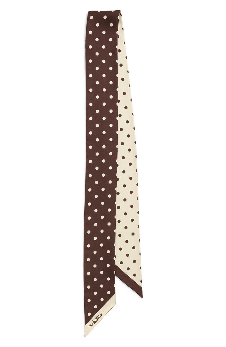 Valentino Garavani Polka Dot Reversible Silk Twill Skinny Scarf, Main, color,