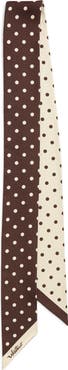Valentino Garavani Polka Dot Reversible Silk Twill Skinny Scarf