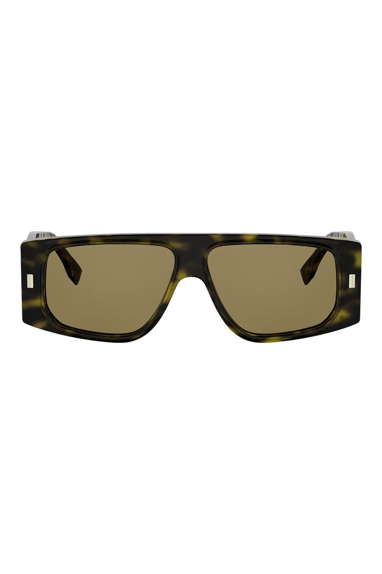 FF Squared 56mm Rectangular Sunglasses, Main, color, DARK HAVANA / BROWN