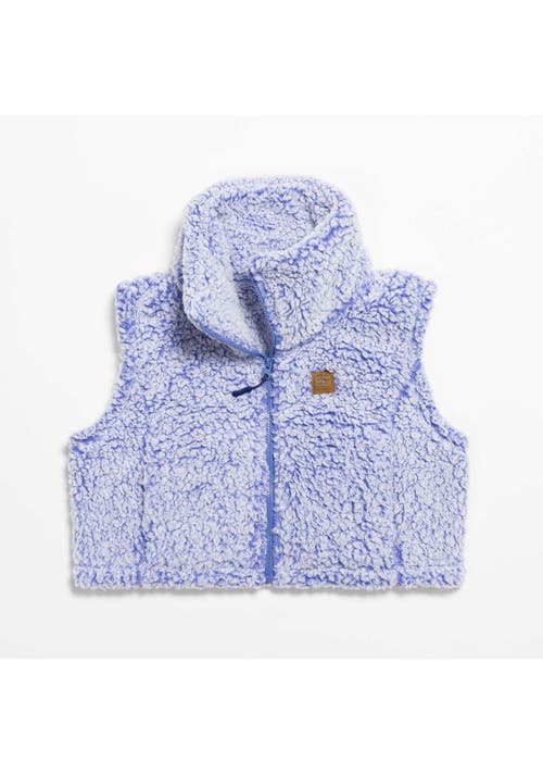 Turtle Fur Cropped High Pile Fleece Vest In Blue