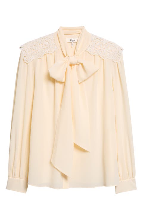 Pussybow Silk Crêpe de Chine Shirt
