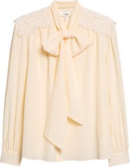Chloé Pussybow Silk Crêpe de Chine Shirt