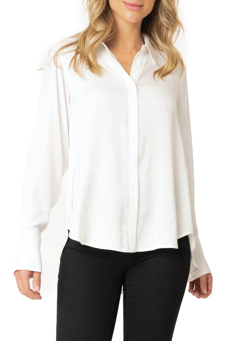 Gigi Button-Up Shirt, Main, color, WHITE