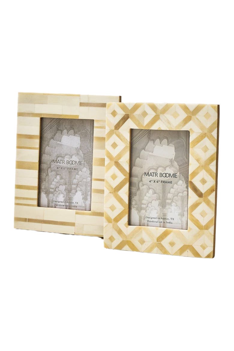 Dari Sandstone Picture Frame - Hand Carved Bone, Alternate, color, White/Beige - Stripe