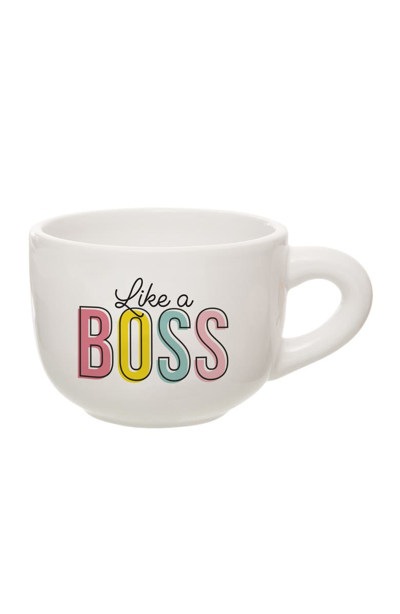 Totalee Gift BOSS Large Cappuccino Mug Ceramic White 24 oz, Main, color, White