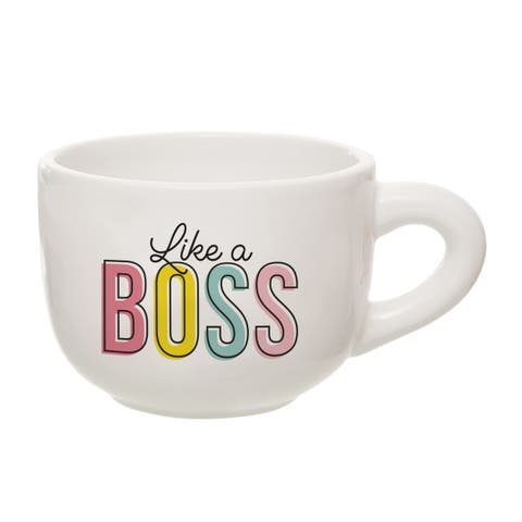 BOSS Large Cappuccino Mug Ceramic White 24 oz