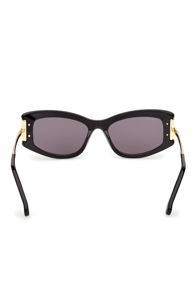 52mm Cat Eye Sunglasses, Alternate, color, SHINY BLACK DEEP GOLD / SMOKE