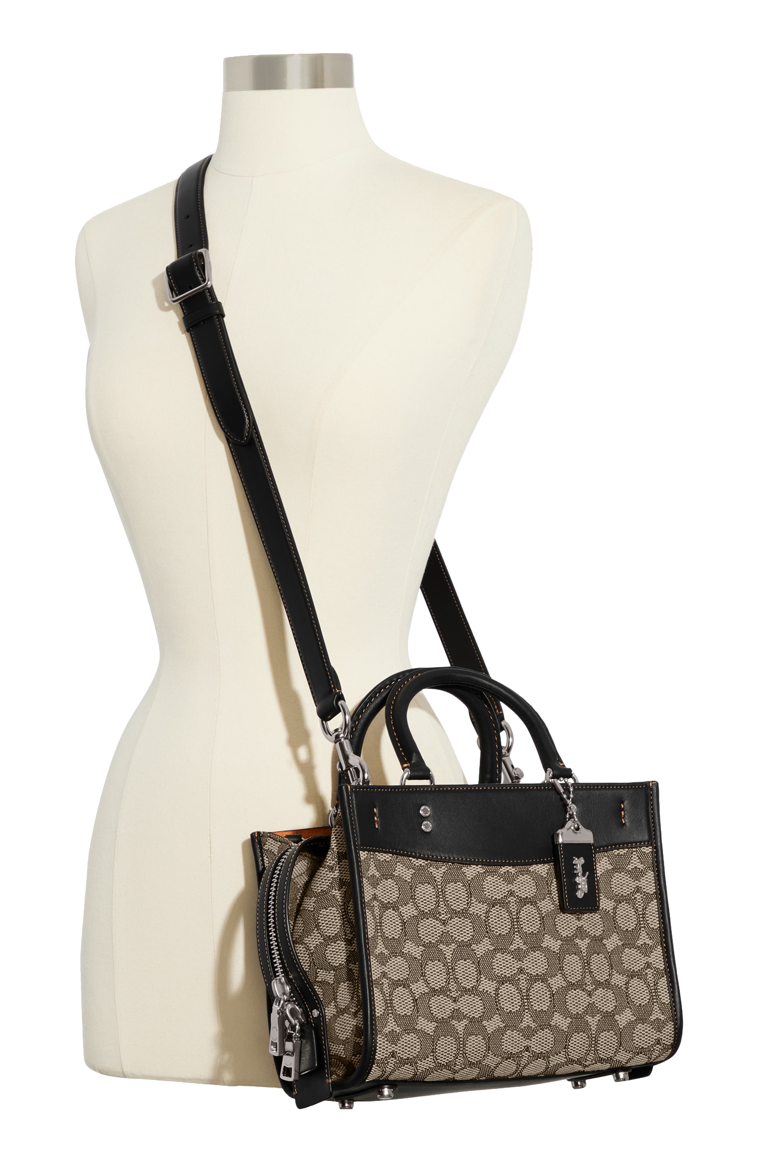 COACH Rogue 25 Signature Jacquard & Leather Crossbody Bag, Alternate, color, 