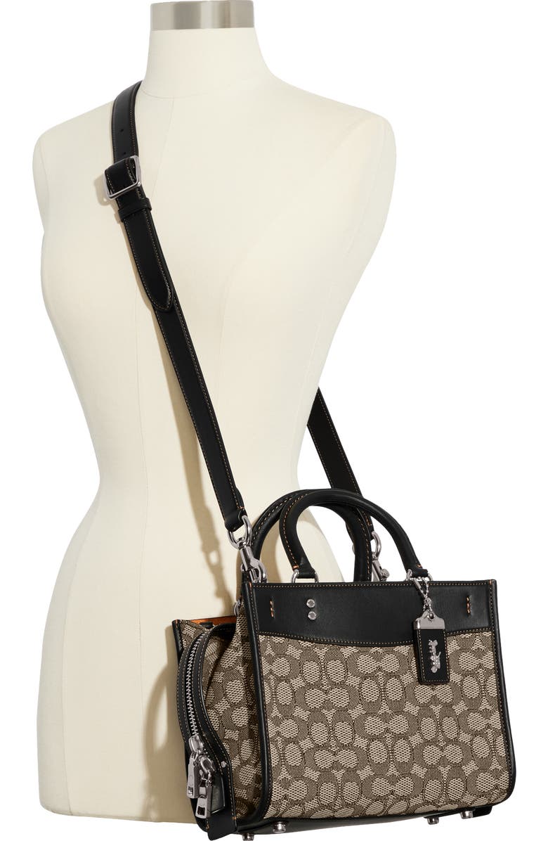 COACH Rogue 25 Signature Jacquard & Leather Crossbody Bag, Alternate, color,