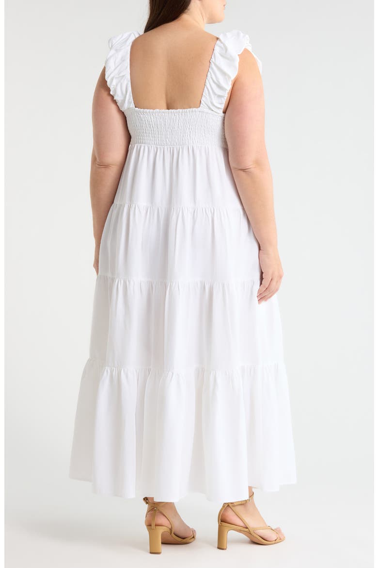 Ruffle Maxi Dress, Alternate, color, WHITE