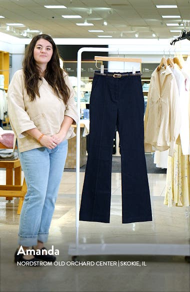 Veronica Beard Gracie High Waist Pintuck Pleat Belted Jeans