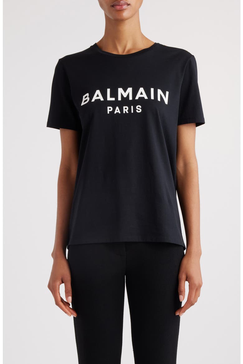 Button Shoulder Cotton Logo Graphic T-Shirt, Main, color, EAB BLACK/ WHITE